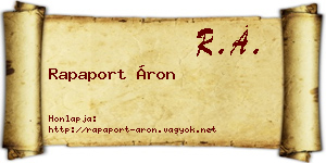 Rapaport Áron névjegykártya