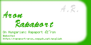 aron rapaport business card